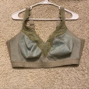 Cacique lane Bryant lacy blue and olive green no wire bra/bralette